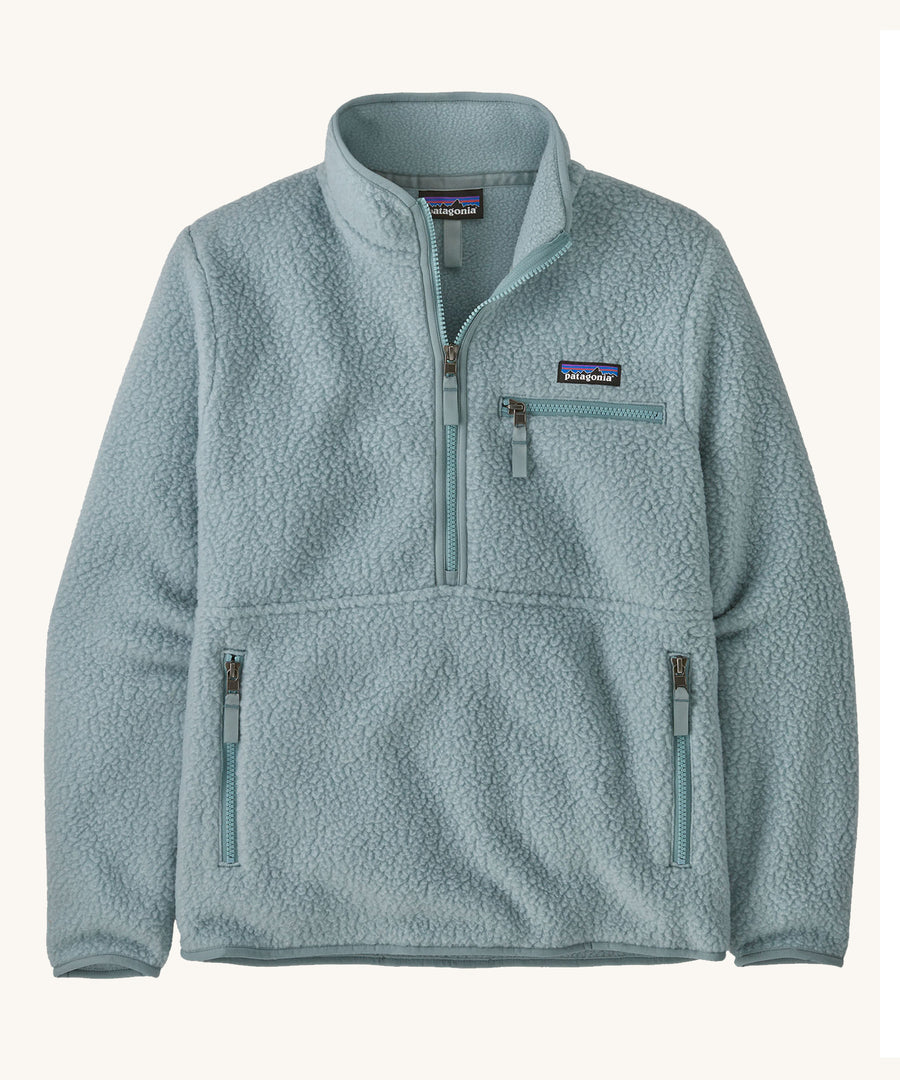 Patagonia Women's Retro Pile Marsupial Thermal Blue on a plain background