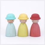 Peepul Three Hatters Peg Dolls