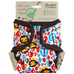 Petit Lulu AIO Pocket Nappy Snaps - King Of The Jungle