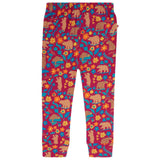 burgundy red children leggings with the honey bear print from piccalilly