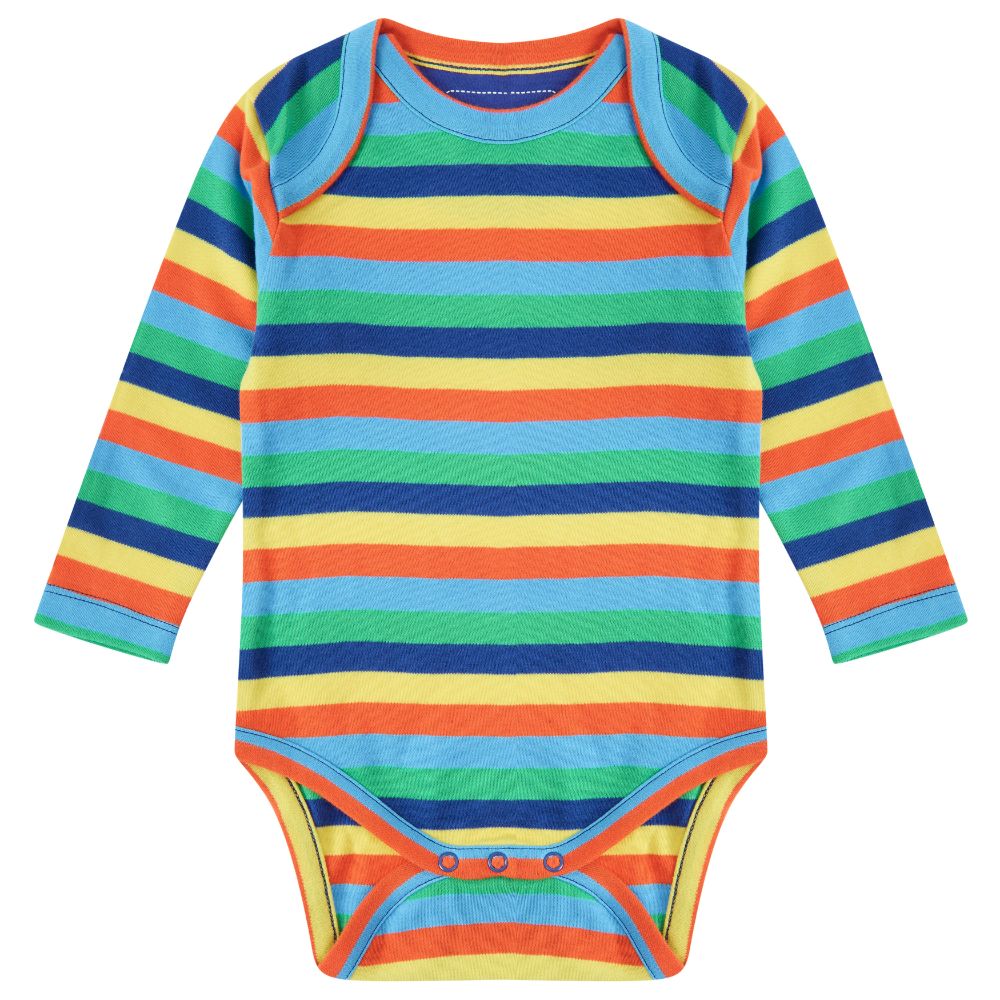 blue organic cotton long-sleeve babysuit from piccalilly