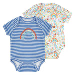 Piccalilly Sun Shower Organic Baby Bodysuits 2 Pack