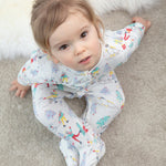 Piccalilly Winter Wonderland Footed Sleepsuit