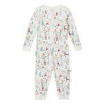 Piccalily eco-friendly organic cotton childrens onesie in the winter wonderland colour on a white background