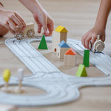 Plan Toys - Ensemble route et rail en caoutchouc