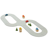 Plan Toys - Ensemble route et rail en caoutchouc