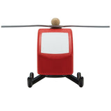 A front on view of the PlanToys Helicopter on a plain background. 