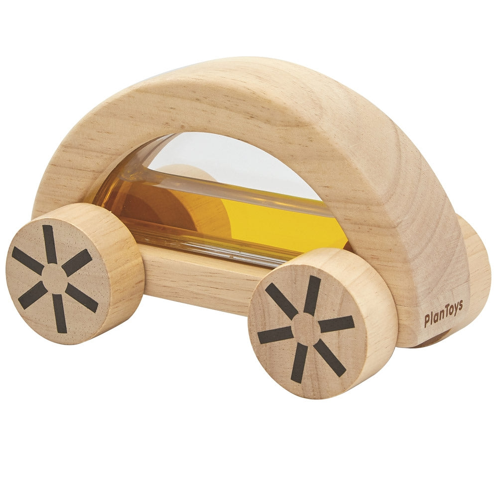 The yellow PlanToys Water Block Car on a plain background.