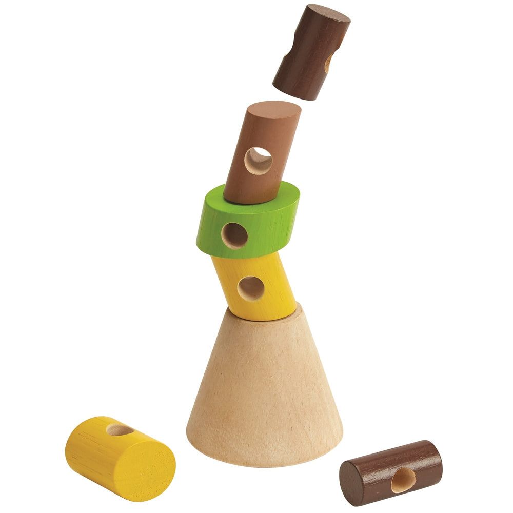 The PlanToys Stacking Logs Game on a plain background.