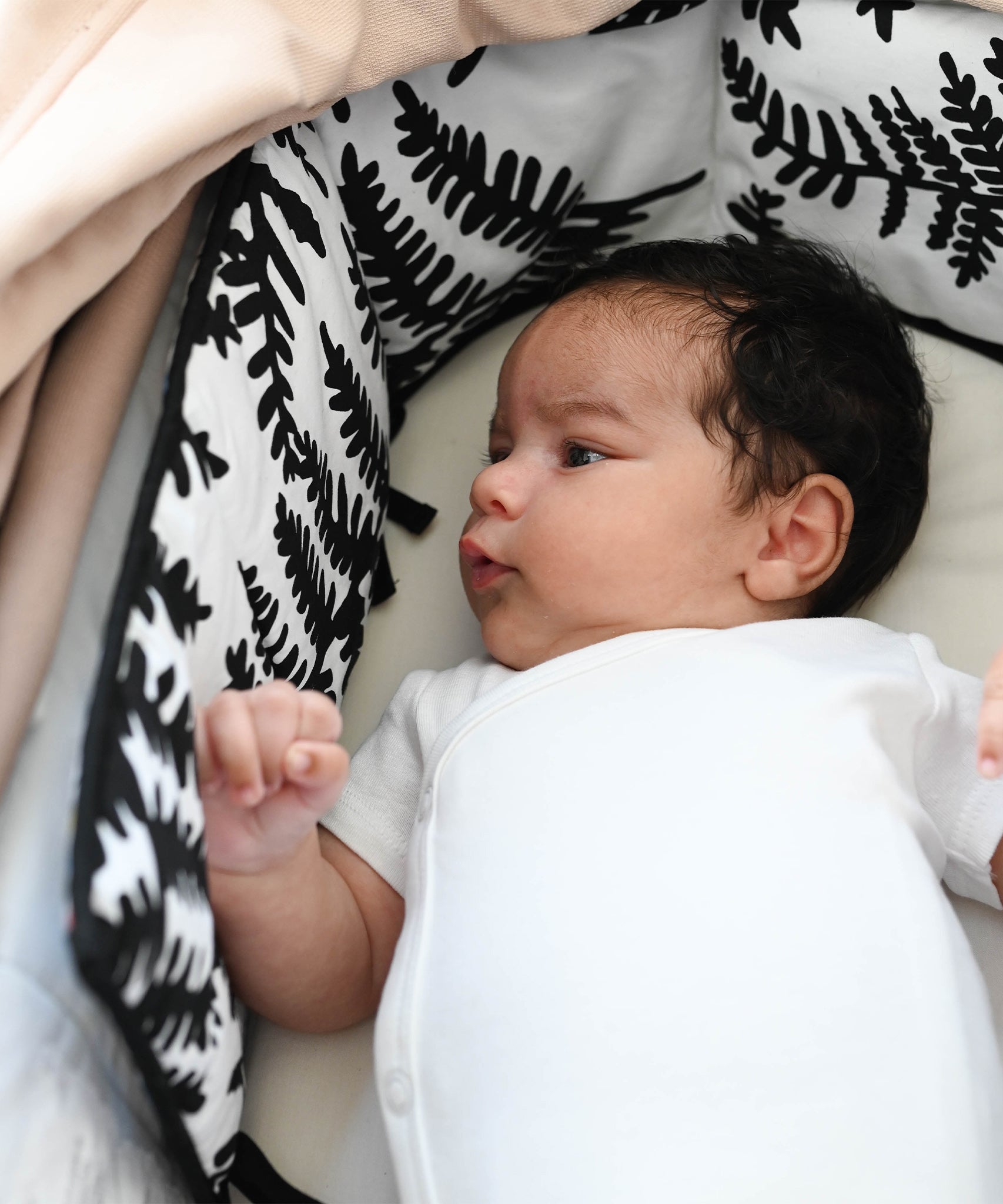 A baby having tummy time