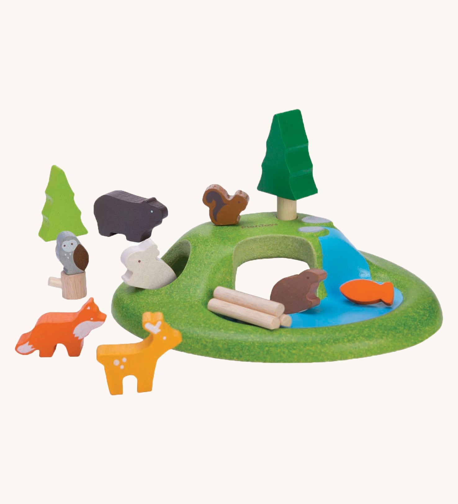 The PlanToys Animal Set on a plain background. 