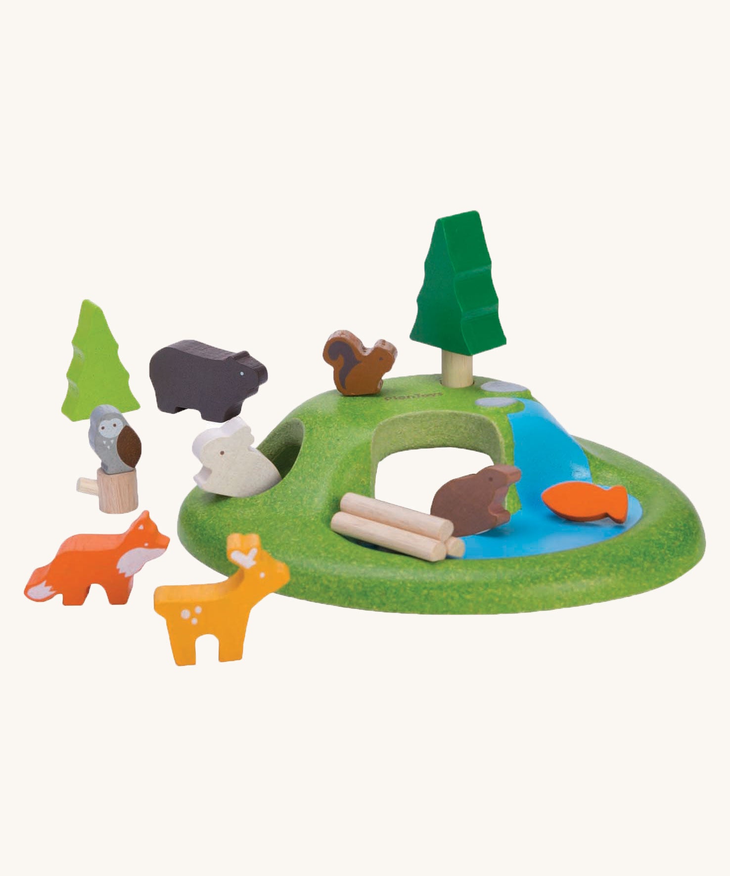 The PlanToys Animal Set on a plain background. 