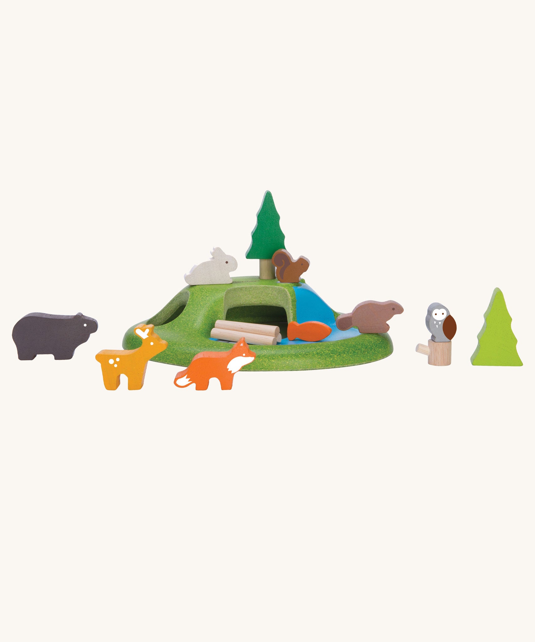 The PlanToys Animal Set on a plain background. 