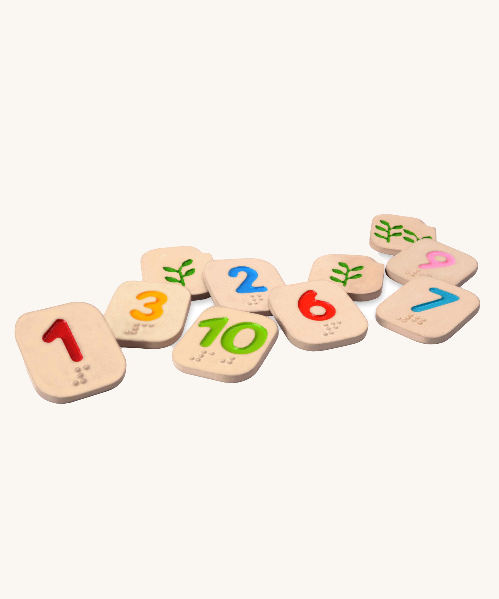 PlanToys Braille Numbers 1-10 on a plain background. 