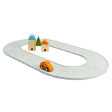 Plan Toys - Ensemble route et rail en caoutchouc - Petit