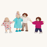 PlanToys Dolls House Family - White Skin, Brown and Blonde Hair