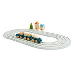 Plan Toys - Ensemble route et rail en caoutchouc - Petit