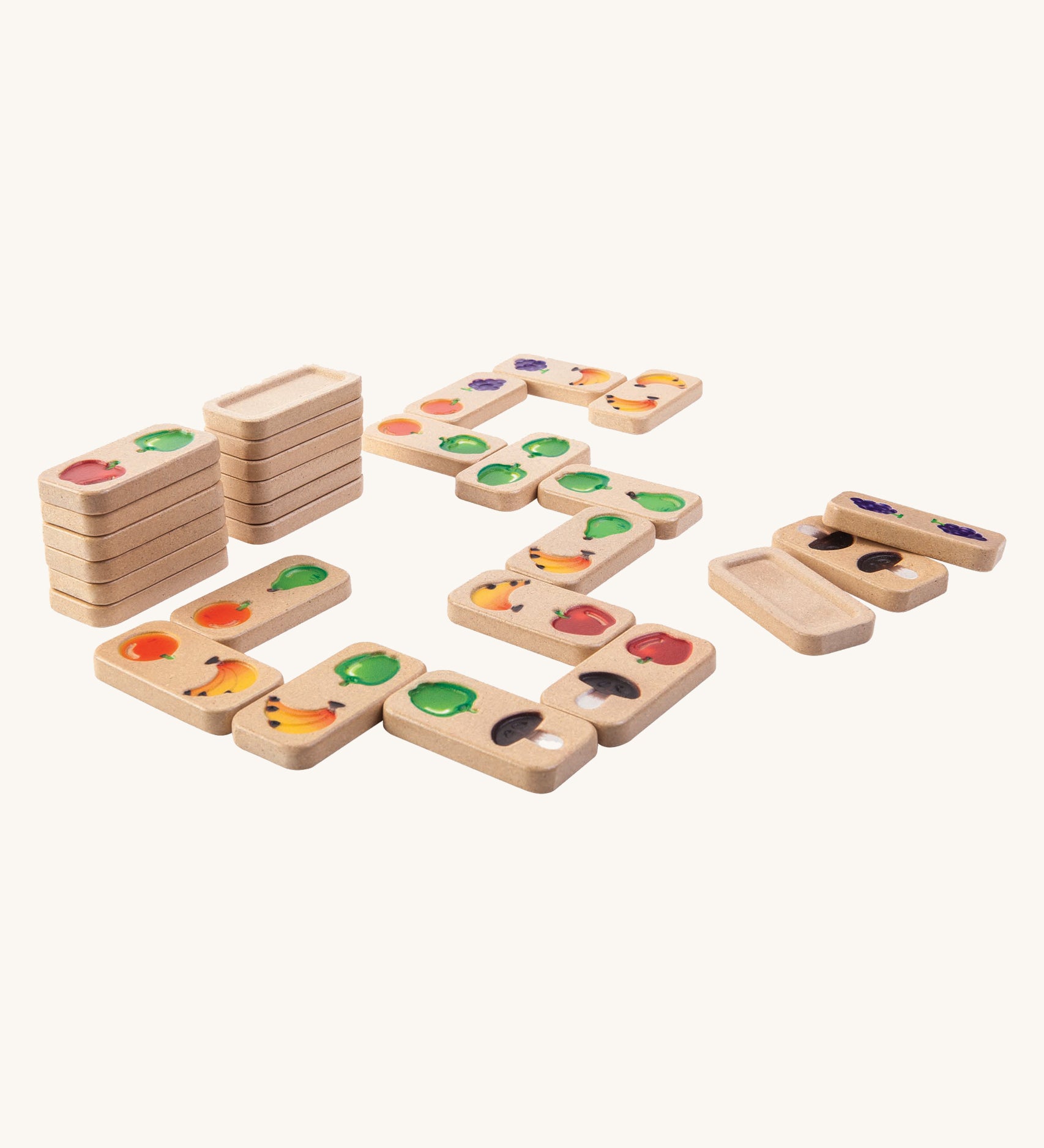 PlanToys Fruit & Veggie Domino on a plain background. 