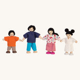 PlanToys Dolls House Family - White Skin, Black Hair