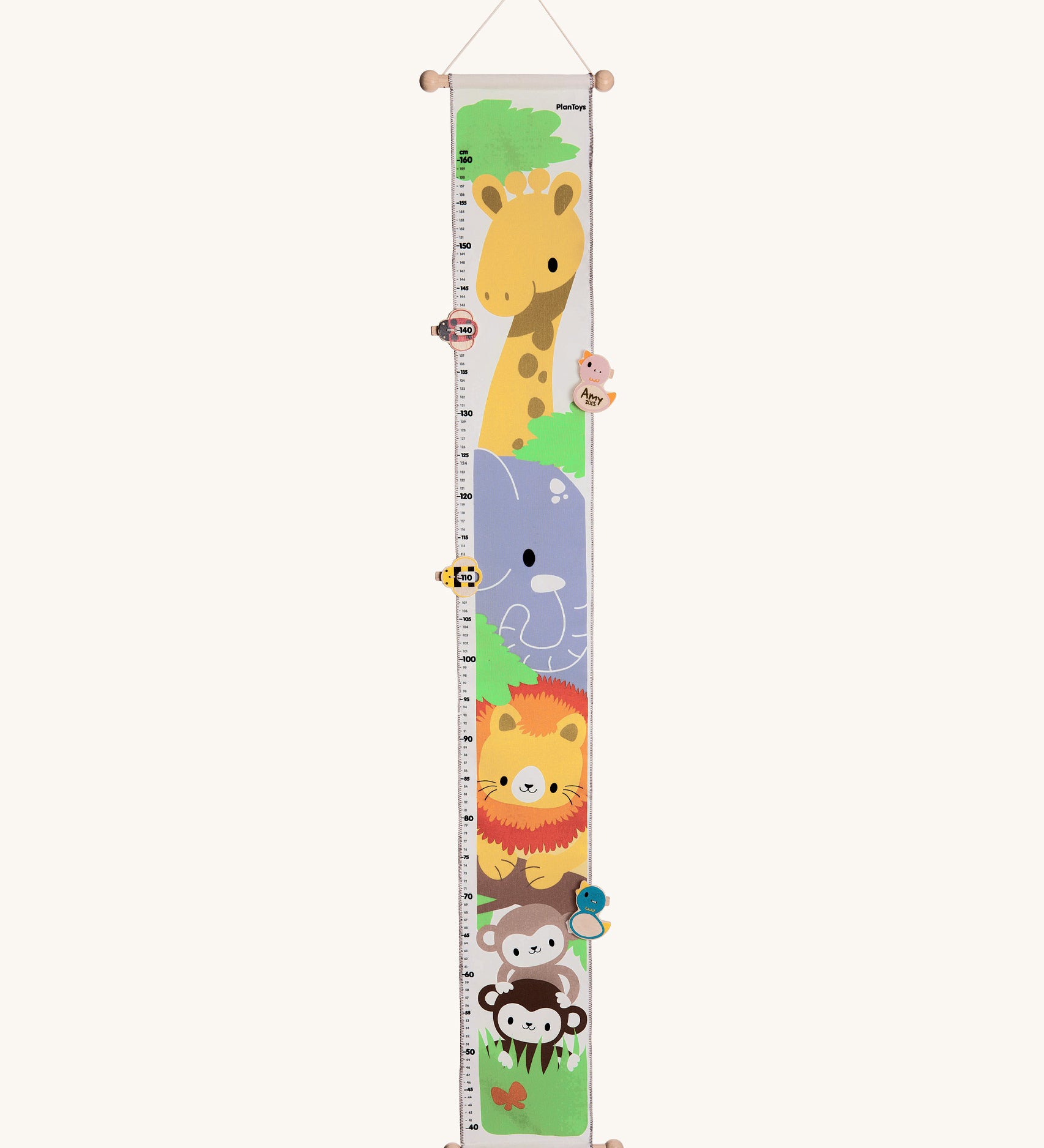 The PlanToys Jungle Height Chart on a plain background. 
