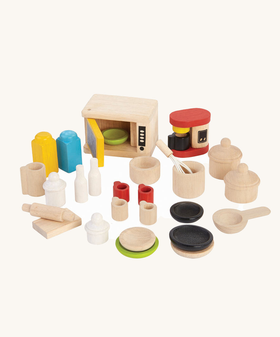 The PlanToys Accessories for Kitchen & Tableware on a plain background. 
