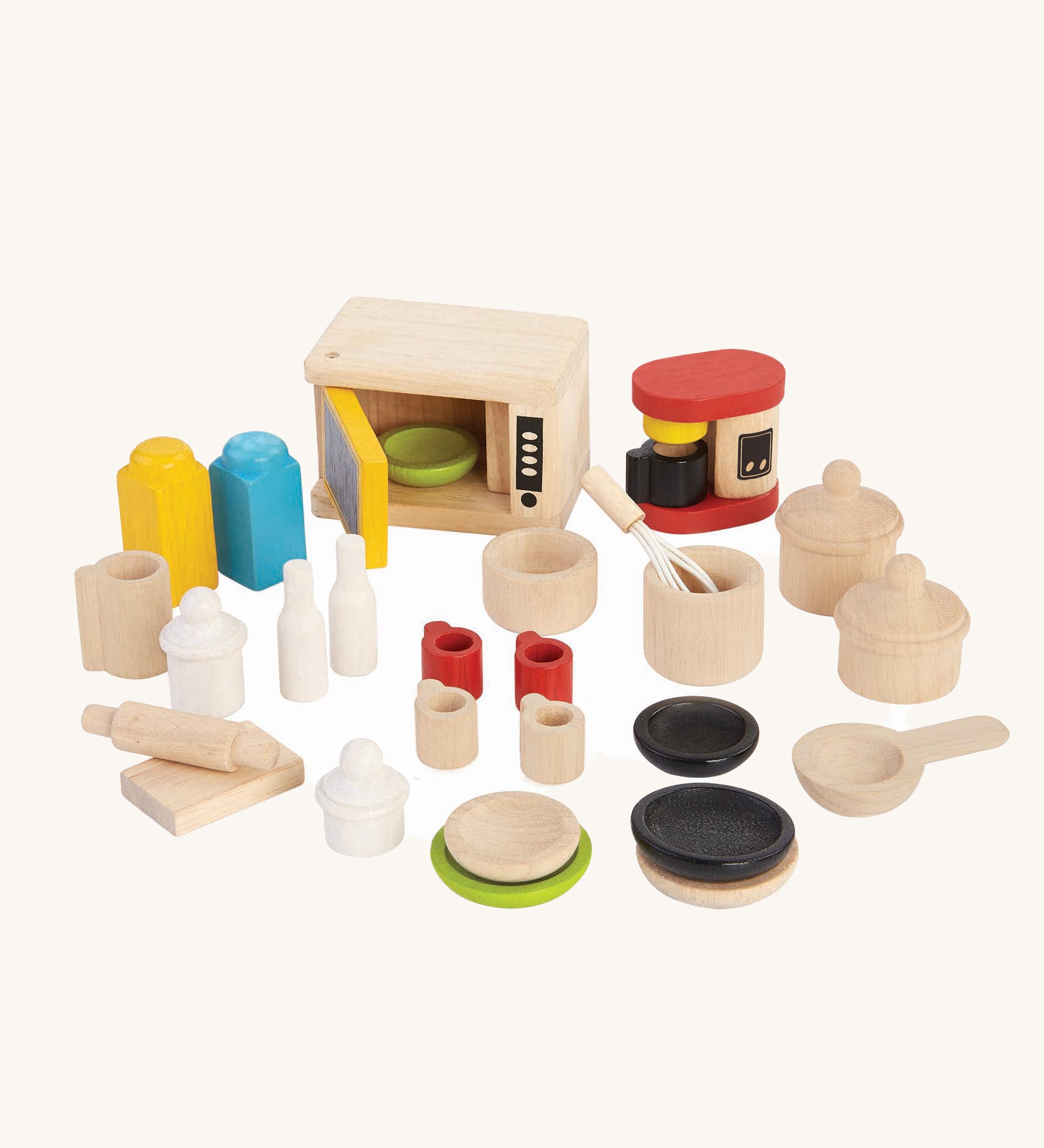 The PlanToys Accessories for Kitchen & Tableware on a plain background. 
