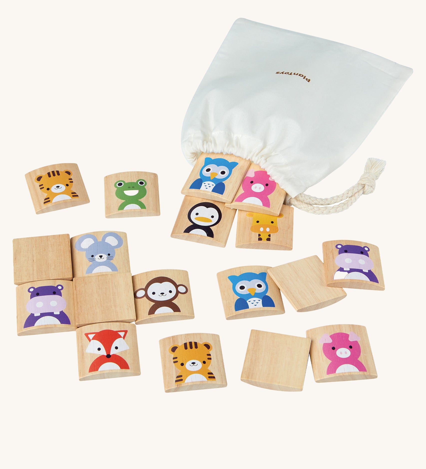 PlanToys Matching Animals Memory Game on a plain background. 