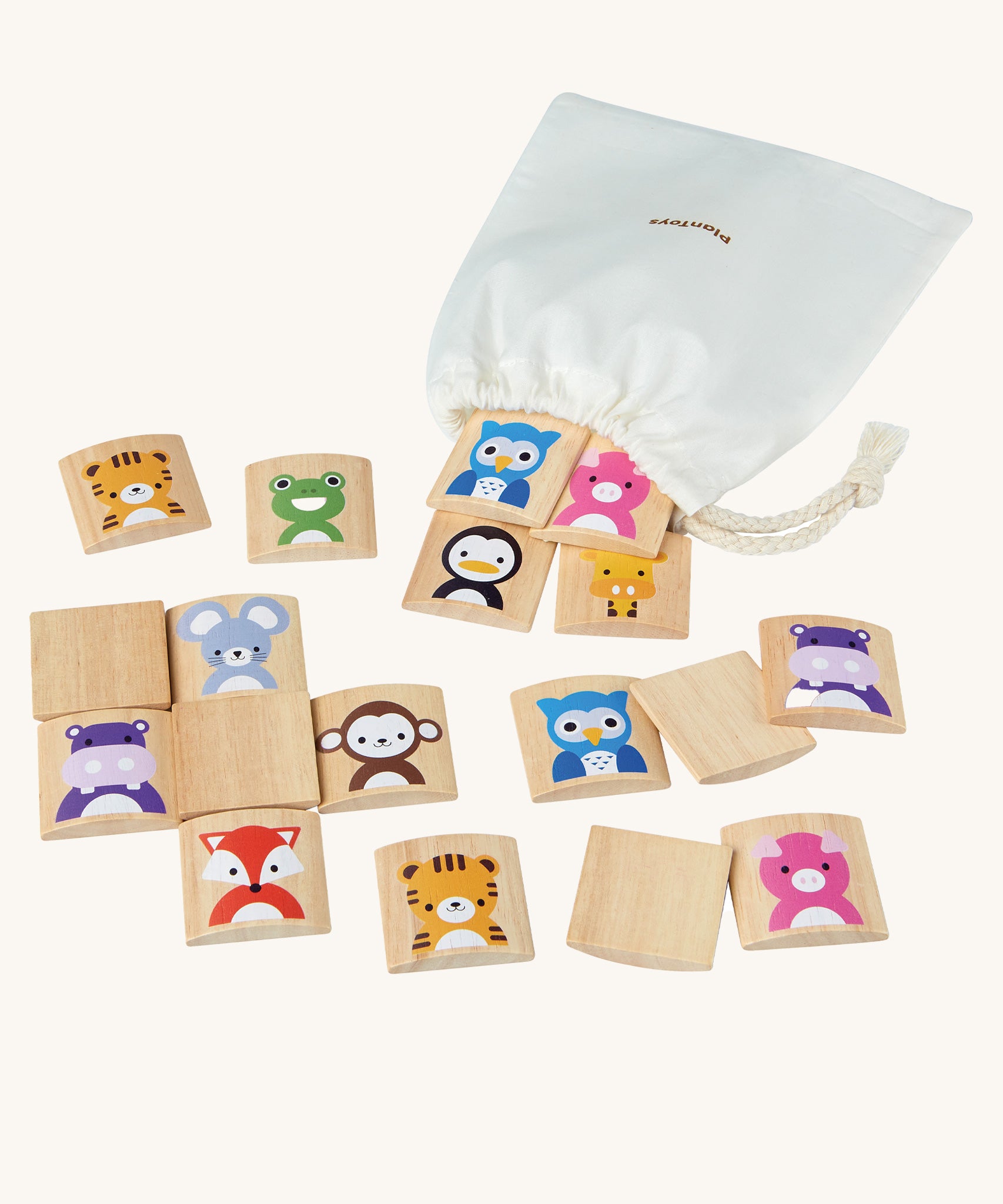 PlanToys Matching Animals Memory Game on a plain background. 