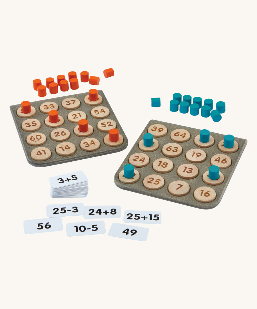 The PlanToys Maths Bingo Game on a plain background. 