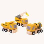 The PlanToys PlanWorld Highway Maintenance vehicles on a plain background. 