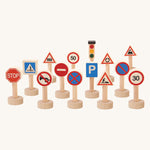 The PlanToys PlanWorld Traffic Signs and Lights on a plain background.