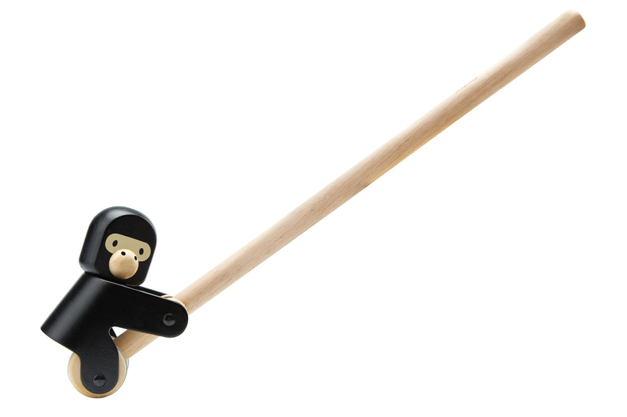 PlanToys kids plastic-free climbing gorilla toy on a white background