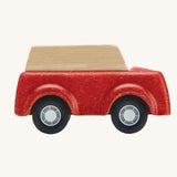 A side view of the PlanToys Red SUV toy car on a plain background.