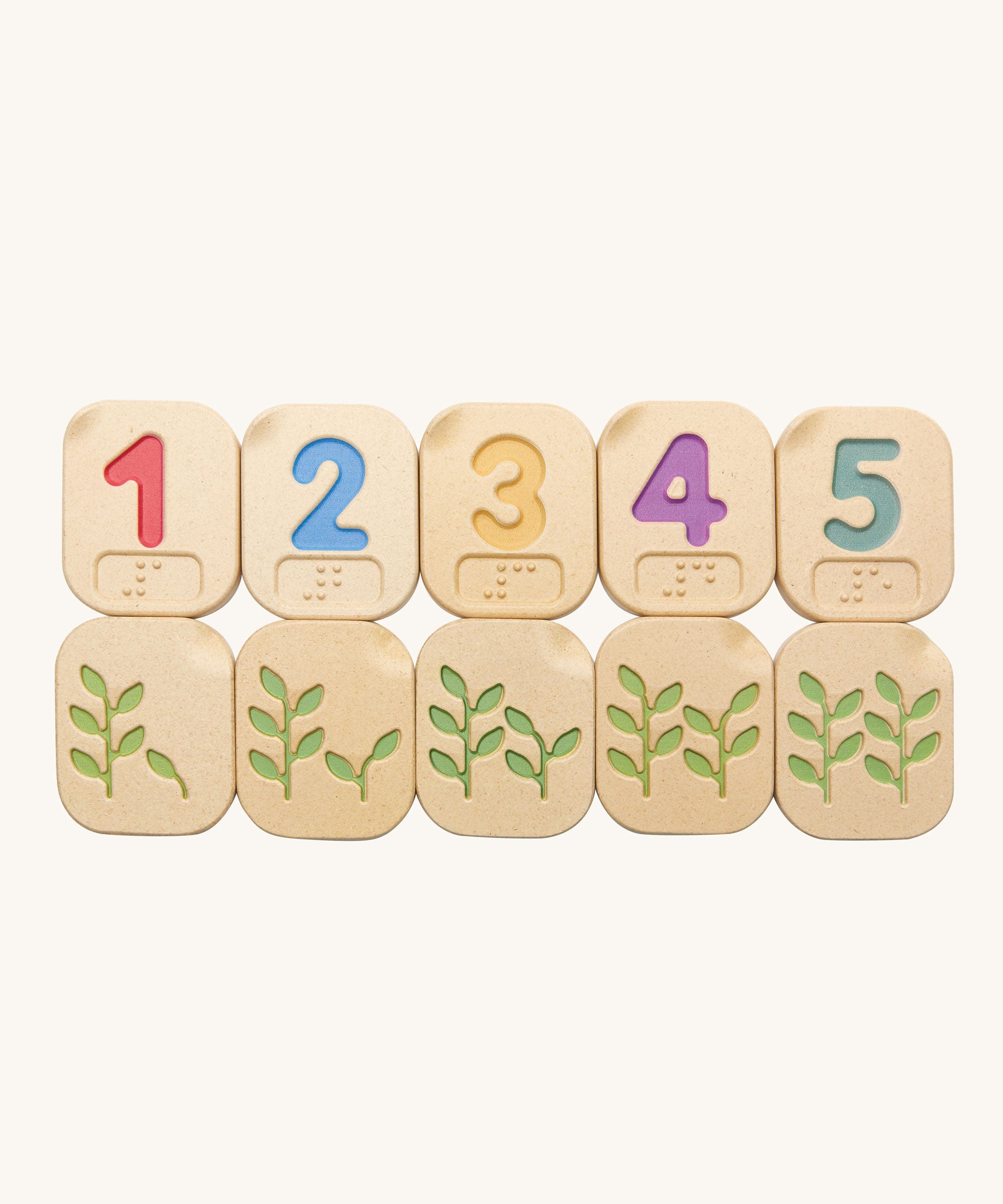 PlanToys Braille Numbers 1-10 on a plain background. 