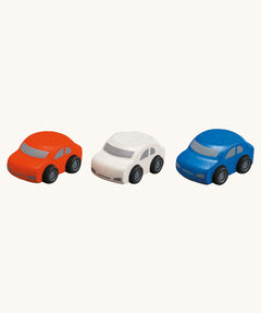 The PlanToys PlanWorld Family Cars on a plain background. 