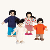 PlanToys Dolls House Family - White Skin, Black Hair