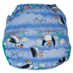 Pop-in Blue Puffin Velcro Nappy Wrap