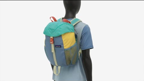 A vidro detailing the features of a 12L kids refugito pack.