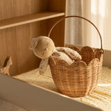 Olli Ella Rattan Tulip Carry Basket - Natural