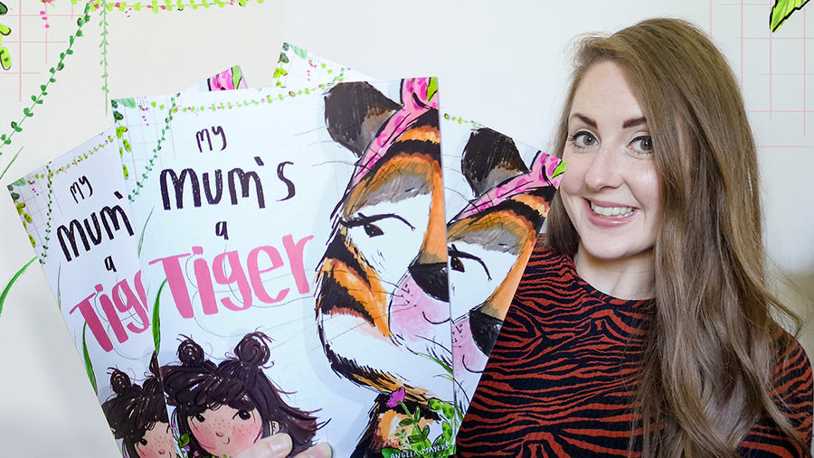 Picture of the author of 'My Mum's a Tiger' holding her book