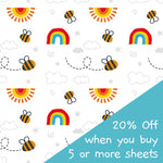 Babipur Rainbow Bees Wrapping Paper