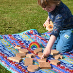 Ensemble de blocs de 13 formes en bois de bobine