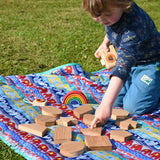 Ensemble de blocs de 13 formes en bois de bobine