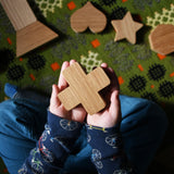 Ensemble de blocs de 13 formes en bois de bobine