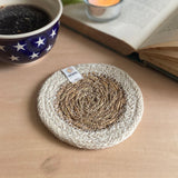 ReSpiin Jute & Seagrass Coaster - White