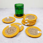 ReSpiin Jute & Seagrass Coaster - Yellow