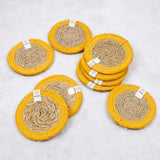 ReSpiin Jute & Seagrass Coaster - Yellow