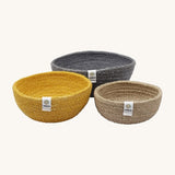 ReSpiin Jute Mini Bowl Set in the mixed beach colourway