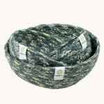 ReSpiin Jute Multicoloured Mini Bowl Set of 3 in the grey and white colourway