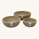 ReSpiin Jute Mini Bowl Set in the natural colour